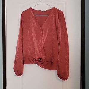 Long sleeve silky shirt